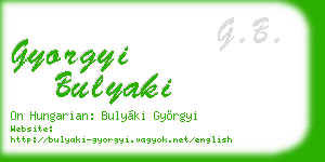 gyorgyi bulyaki business card