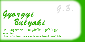 gyorgyi bulyaki business card